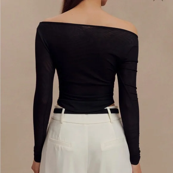 *NEVER WORN Meshki | Boat Neck Mesh Top - Picture 2 of 6